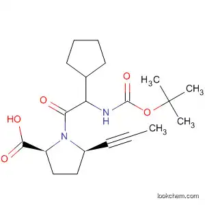 L-Proline,
(2S)-2-cyclopentyl-N-[(1,1-dimethylethoxy)carbonyl]glycyl-5-(1-propynyl)
-, (5R)-