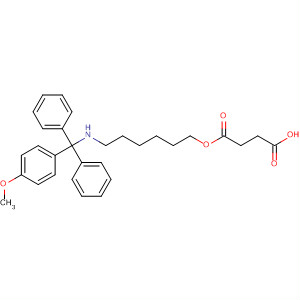 Molecular Structure of 172316-34-6 (Butanedioic acid,
mono[6-[[(4-methoxyphenyl)diphenylmethyl]amino]hexyl] ester)