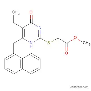 Molecular Structure of 194808-51-0 (Acetic acid,
[[5-ethyl-1,4-dihydro-6-(1-naphthalenylmethyl)-4-oxo-2-pyrimidinyl]thio]-,
methyl ester)