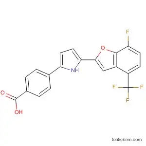 Molecular Structure of 196518-98-6 (Benzoic acid,
4-[5-[7-fluoro-4-(trifluoromethyl)-2-benzofuranyl]-1H-pyrrol-2-yl]-)