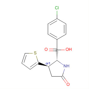 Molecular Structure of 199285-78-4 (D-Proline, 1-(4-chlorophenyl)-5-oxo-3-(2-thienyl)-, (3R)-rel-)