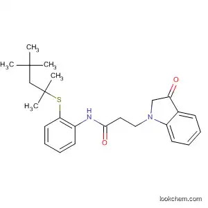 Molecular Structure of 680601-14-3 (1H-Indole-1-propanamide,
2,3-dihydro-b-oxo-N-[2-[(1,1,3,3-tetramethylbutyl)thio]phenyl]-)