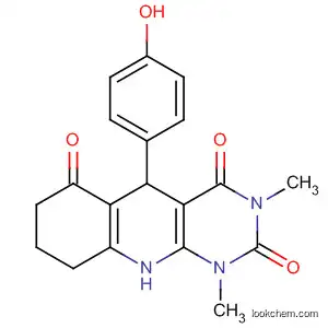 Molecular Structure of 384849-16-5 (Pyrimido[4,5-b]quinoline-2,4,6(1H,3H,7H)-trione,
5,8,9,10-tetrahydro-5-(4-hydroxyphenyl)-1,3-dimethyl-)