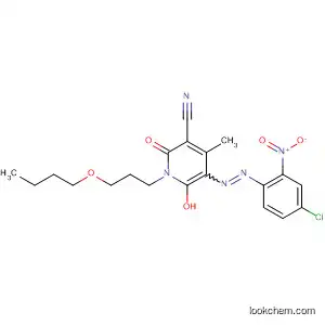 Molecular Structure of 474382-74-6 (3-Pyridinecarbonitrile,
1-(3-butoxypropyl)-5-[(4-chloro-2-nitrophenyl)azo]-1,2-dihydro-6-hydroxy
-4-methyl-2-oxo-)