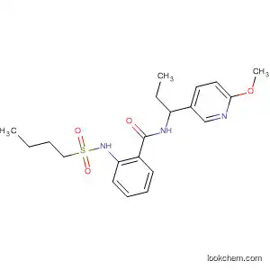 Molecular Structure of 474450-36-7 (Benzamide, 2-[(butylsulfonyl)amino]-N-[1-(6-methoxy-3-pyridinyl)propyl]-)