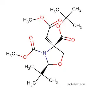 Molecular Structure of 797754-15-5 (3,4-Oxazolidinedicarboxylic acid,
2-(1,1-dimethylethyl)-4-(2-methoxy-2-oxoethyl)-, 3-(1,1-dimethylethyl)
4-methyl ester, (2S,4R)-)