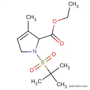 Molecular Structure of 799774-06-4 (1H-Pyrrole-2-carboxylic acid,
1-[(1,1-dimethylethyl)sulfonyl]-2,5-dihydro-3-methyl-, ethyl ester, (2S)-)