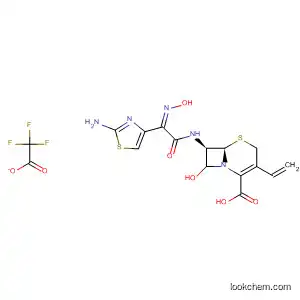 Molecular Structure of 799796-73-9 (5-Thia-1-azabicyclo[4.2.0]oct-2-ene-2-carboxylic acid,
7-[[(2Z)-(2-amino-4-thiazolyl)(hydroxyimino)acetyl]amino]-3-ethenyl-8-ox
o-, (6R,7R)-, trifluoroacetate (salt))