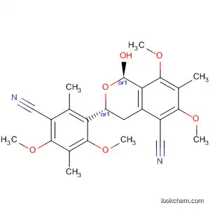 Molecular Structure of 807628-93-9 (1H-2-Benzopyran-5-carbonitrile,
3-(3-cyano-4,6-dimethoxy-2,5-dimethylphenyl)-3,4-dihydro-1-hydroxy-6,
8-dimethoxy-7-methyl-, (1R,3R)-rel-)