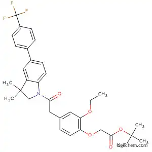 Molecular Structure of 847063-96-1 (Acetic acid,
[4-[2-[2,3-dihydro-3,3-dimethyl-5-[4-(trifluoromethyl)phenyl]-1H-indol-1-yl
]-2-oxoethyl]-2-ethoxyphenoxy]-, 1,1-dimethylethyl ester)