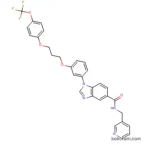 Molecular Structure of 847688-54-4 (1H-Benzimidazole-5-carboxamide,
N-(3-pyridinylmethyl)-1-[3-[3-[4-(trifluoromethoxy)phenoxy]propoxy]phen
yl]-)