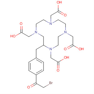 Molecular Structure of 128746-19-0 (1,4,7,10-Tetraazacyclododecane-1,4,7,10-tetraacetic acid,
2-[[4-(bromoacetyl)phenyl]methyl]-)