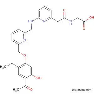 Molecular Structure of 146460-54-0 (Glycine,
N-[[6-[[[6-[(4-acetyl-2-ethyl-5-hydroxyphenoxy)methyl]-2-pyridinyl]carbon
yl]amino]-2-pyridinyl]acetyl]-)