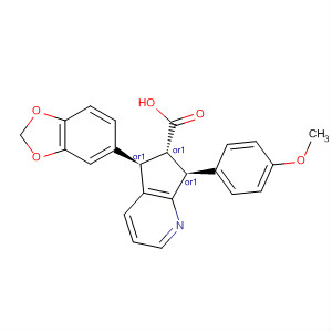 Molecular Structure of 169871-83-4 (5H-Cyclopenta[b]pyridine-6-carboxylic acid,
5-(1,3-benzodioxol-5-yl)-6,7-dihydro-7-(4-methoxyphenyl)-,
(5R,6S,7S)-rel-)