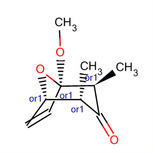 Molecular Structure of 196193-08-5 (8-Oxabicyclo[3.2.1]oct-6-en-3-one, 1-methoxy-2,4-dimethyl-,
(1R,2S,4S,5S)-rel-)