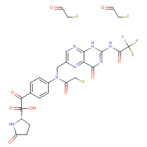 Molecular Structure of 197151-65-8 (L-Proline,
1-[4-[[[1,4-dihydro-4-oxo-2-[(trifluoroacetyl)amino]-6-pteridinyl]methyl](tri
fluoroacetyl)amino]benzoyl]-5-oxo-)