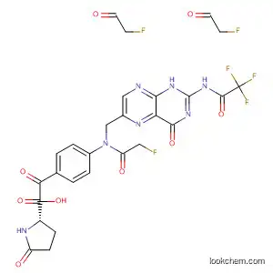 Molecular Structure of 197151-65-8 (L-Proline,
1-[4-[[[1,4-dihydro-4-oxo-2-[(trifluoroacetyl)amino]-6-pteridinyl]methyl](tri
fluoroacetyl)amino]benzoyl]-5-oxo-)
