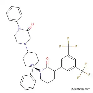 Molecular Structure of 479195-25-0 (Piperazinone,
4-[trans-4-[3-[3,5-bis(trifluoromethyl)phenyl]-2-oxo-1-piperidinyl]-4-phen
ylcyclohexyl]-1-phenyl-)