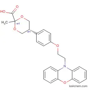 Molecular Structure of 877153-13-4 (1,3-Dioxane-2-carboxylic acid,
2-methyl-5-[4-[2-(10H-phenoxazin-10-yl)ethoxy]phenyl]-, cis-)