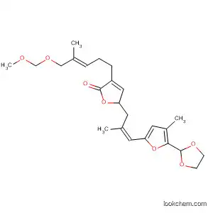 Molecular Structure of 878285-24-6 (2(5H)-Furanone,
5-[(2Z)-3-[5-(1,3-dioxolan-2-yl)-4-methyl-2-furanyl]-2-methyl-2-propenyl]-
3-[(3E)-5-(methoxymethoxy)-4-methyl-3-pentenyl]-)