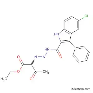 Molecular Structure of 878481-80-2 (Butanoic acid,
2-[3-[(5-chloro-3-phenyl-1H-indol-2-yl)carbonyl]-1-triazenyl]-3-oxo-, ethyl
ester)