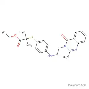 Molecular Structure of 879095-11-1 (Propanoic acid,
2-methyl-2-[[4-[[2-(2-methyl-4-oxo-3(4H)-quinazolinyl)ethyl]amino]phenyl
]thio]-, ethyl ester)