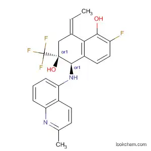 Molecular Structure of 879337-40-3 (1,6-Naphthalenediol,
8-ethylidene-2-fluoro-5,6,7,8-tetrahydro-5-[(2-methyl-5-quinolinyl)amino]
-6-(trifluoromethyl)-, (5R,6S,8Z)-rel-)