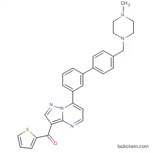 Molecular Structure of 879372-87-9 (Methanone,
[7-[4'-[(4-methyl-1-piperazinyl)methyl][1,1'-biphenyl]-3-yl]pyrazolo[1,5-a]
pyrimidin-3-yl]-2-thienyl-)