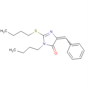 Molecular Structure of 101737-69-3 (4H-Imidazol-4-one,
3-butyl-2-(butylthio)-3,5-dihydro-5-(phenylmethylene)-)