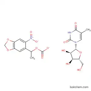 Molecular Structure of 156876-22-1 (Thymidine, 5'-[1-(6-nitro-1,3-benzodioxol-5-yl)ethyl carbonate])