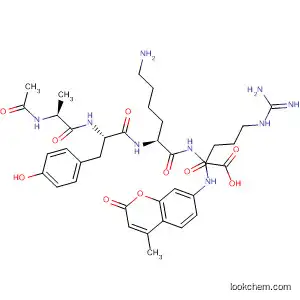 Molecular Structure of 385793-41-9 (L-Argininamide,
N-acetyl-L-alanyl-L-tyrosyl-L-lysyl-N-(4-methyl-2-oxo-2H-1-benzopyran-7-
yl)-)