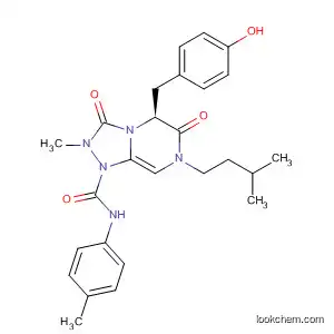 Molecular Structure of 512854-59-0 (1,2,4-Triazolo[4,3-a]pyrazine-1(5H)-carboxamide,
hexahydro-5-[(4-hydroxyphenyl)methyl]-2-methyl-7-(3-methylbutyl)-N-(4-
methylphenyl)-3,6-dioxo-, (5S)-)