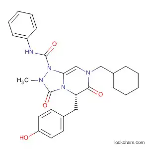 Molecular Structure of 512854-94-3 (1,2,4-Triazolo[4,3-a]pyrazine-1(5H)-carboxamide,
7-(cyclohexylmethyl)hexahydro-5-[(4-hydroxyphenyl)methyl]-2-methyl-3,6
-dioxo-N-phenyl-, (5S)-)