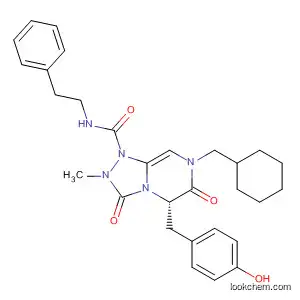 Molecular Structure of 512855-03-7 (1,2,4-Triazolo[4,3-a]pyrazine-1(5H)-carboxamide,
7-(cyclohexylmethyl)hexahydro-5-[(4-hydroxyphenyl)methyl]-2-methyl-3,6
-dioxo-N-(2-phenylethyl)-, (5S)-)