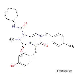 Molecular Structure of 512855-11-7 (1,2,4-Triazolo[4,3-a]pyrazine-1(5H)-carboxamide,
N-cyclohexylhexahydro-5-[(4-hydroxyphenyl)methyl]-2-methyl-7-[(4-meth
ylphenyl)methyl]-3,6-dioxo-, (5S)-)