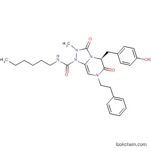 Molecular Structure of 512855-41-3 (1,2,4-Triazolo[4,3-a]pyrazine-1(5H)-carboxamide,
N-hexylhexahydro-5-[(4-hydroxyphenyl)methyl]-2-methyl-3,6-dioxo-7-(2-
phenylethyl)-, (5S)-)