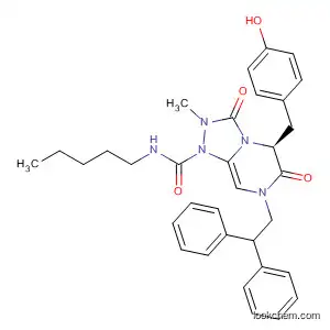 Molecular Structure of 512855-52-6 (1,2,4-Triazolo[4,3-a]pyrazine-1(5H)-carboxamide,
7-(2,2-diphenylethyl)hexahydro-5-[(4-hydroxyphenyl)methyl]-2-methyl-3,
6-dioxo-N-pentyl-, (5S)-)