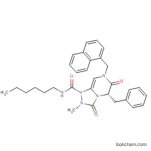 Molecular Structure of 512855-61-7 (1,2,4-Triazolo[4,3-a]pyrazine-1(5H)-carboxamide,
N-hexylhexahydro-2-methyl-7-(1-naphthalenylmethyl)-3,6-dioxo-5-(phen
ylmethyl)-, (5S)-)