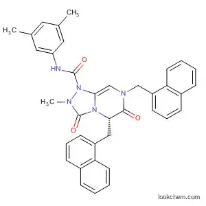 Molecular Structure of 512855-76-4 (1,2,4-Triazolo[4,3-a]pyrazine-1(5H)-carboxamide,
N-(3,5-dimethylphenyl)hexahydro-2-methyl-5,7-bis(1-naphthalenylmethyl
)-3,6-dioxo-, (5S)-)