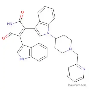 Molecular Structure of 594827-33-5 (1H-Pyrrole-2,5-dione,
3-(1H-indol-3-yl)-4-[1-[1-(2-pyridinylmethyl)-4-piperidinyl]-1H-indol-3-yl]-)