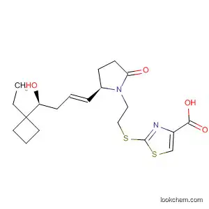 Molecular Structure of 597570-99-5 (4-Thiazolecarboxylic acid,
2-[[2-[(2R)-2-[(1E,4S)-4-(1-ethylcyclobutyl)-4-hydroxy-1-butenyl]-5-oxo-1
-pyrrolidinyl]ethyl]thio]-)