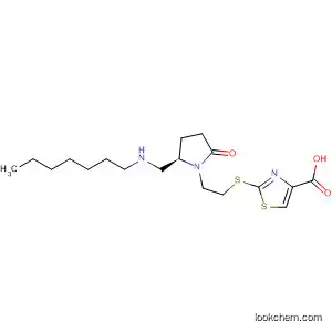 Molecular Structure of 597573-70-1 (4-Thiazolecarboxylic acid,
2-[[2-[(2R)-2-[(heptylamino)methyl]-5-oxo-1-pyrrolidinyl]ethyl]thio]-)