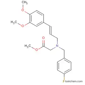Molecular Structure of 729612-64-0 (Glycine,
N-[(2E)-3-(3,4-dimethoxyphenyl)-2-propenyl]-N-[(4-fluorophenyl)methyl]-
, methyl ester)