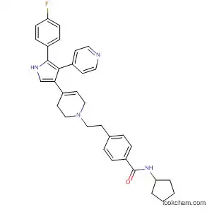 Molecular Structure of 811805-41-1 (Benzamide,
N-cyclopentyl-4-[2-[4-[5-(4-fluorophenyl)-4-(4-pyridinyl)-1H-pyrrol-3-yl]-3,
6-dihydro-1(2H)-pyridinyl]ethyl]-)