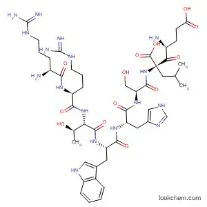 Molecular Structure of 883969-76-4 (L-Leucine,
L-arginyl-L-arginyl-L-threonyl-L-tryptophyl-L-histidyl-L-seryl-L-a-glutamyl-)