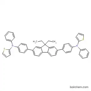 Molecular Structure of 896743-12-7 (2-Thiophenamine,
5,5'-(9,9-diethyl-9H-fluorene-2,7-diyl)bis[N,N-diphenyl-)