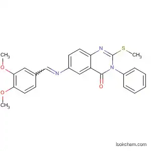 Molecular Structure of 897631-30-0 (4(3H)-Quinazolinone,
6-[[(3,4-dimethoxyphenyl)methylene]amino]-2-(methylthio)-3-phenyl-)