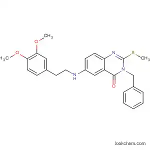 Molecular Structure of 897631-43-5 (4(3H)-Quinazolinone,
6-[[(3,4-dimethoxyphenyl)methyl]methylamino]-2-(methylthio)-3-(phenyl
methyl)-)