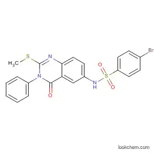 Molecular Structure of 897631-48-0 (Benzenesulfonamide,
4-bromo-N-[3,4-dihydro-2-(methylthio)-4-oxo-3-phenyl-6-quinazolinyl]-)