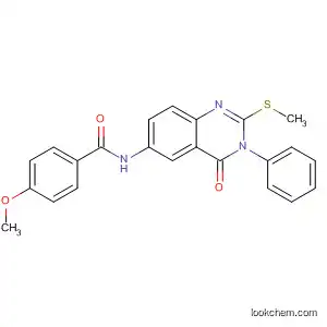 Molecular Structure of 897631-64-0 (Benzamide,
N-[3,4-dihydro-2-(methylthio)-4-oxo-3-phenyl-6-quinazolinyl]-4-methoxy-)